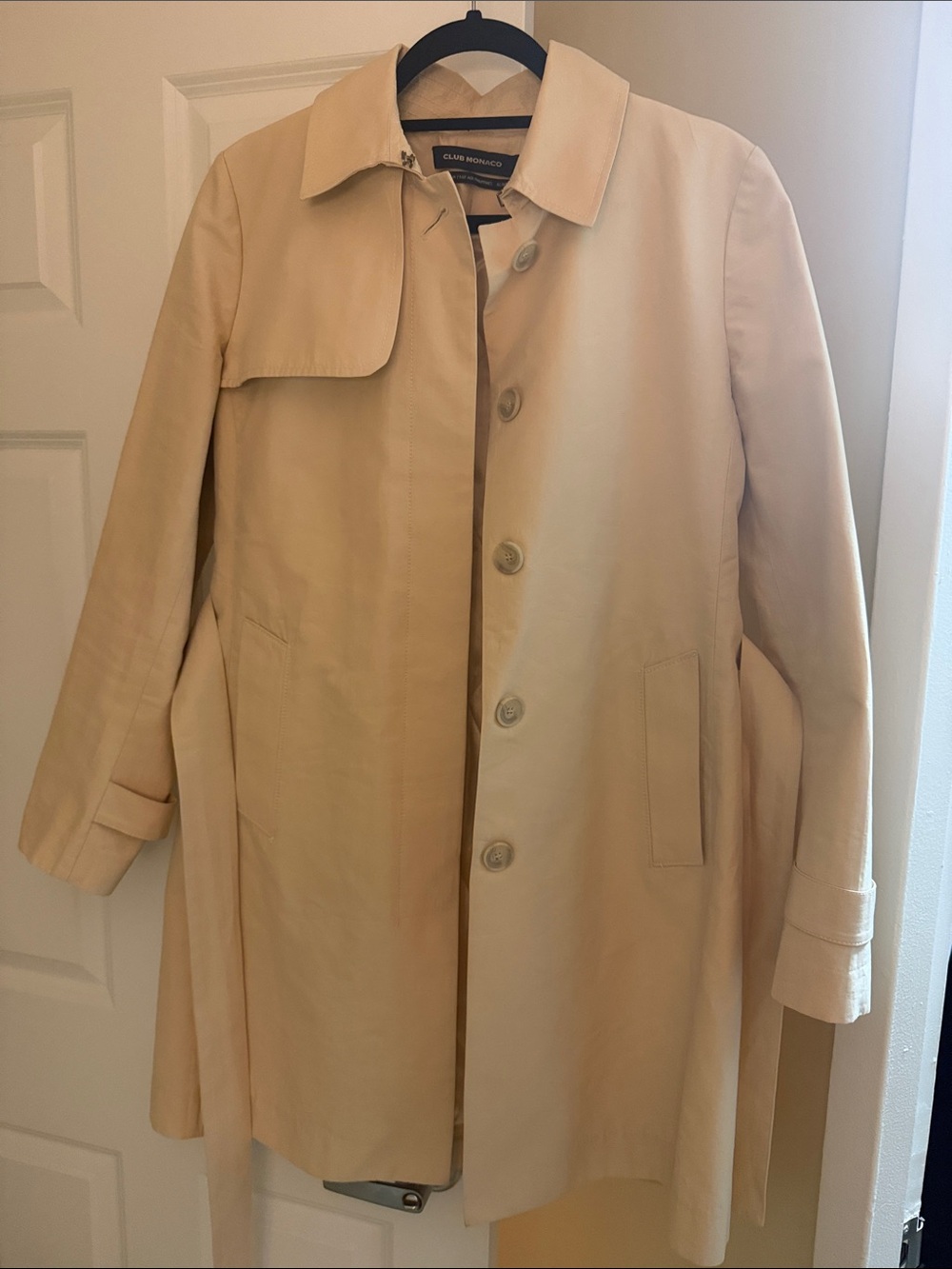 Club Monaco Light Cream Trench Coat